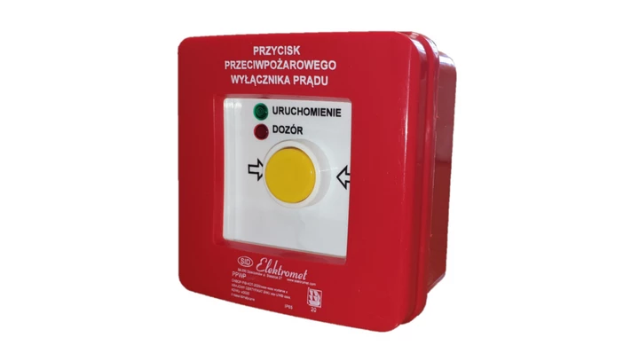 Przycisk ppoż. n/t 4 tory prądowe 12A NO-NO samoczynny diody czerw/ziel 24VDC/24V DC PPWP-5s A/1 901413