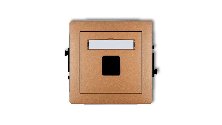 DECO Gniazdo komputerowe pojedyncze bez modułu złoty metalik 8DGM-1p PT-GN-DE-67-08-ND-00