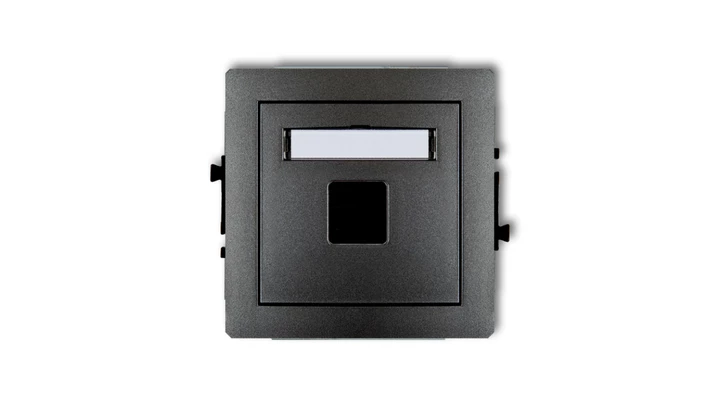 DECO Gniazdo komputerowe pojedyncze bez modułu grafitowy 11DGM-1p PT-GN-DE-67-30-ND-00