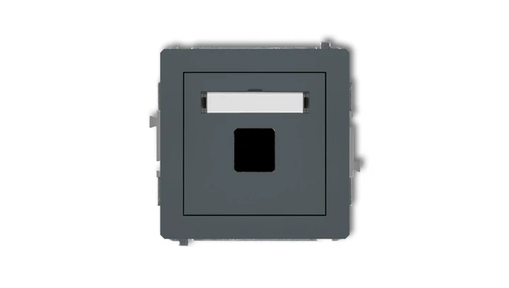 DECO Mechanizm gniazda multimedialnego pojedynczego bez modułu (standard Keystone) grafitowy mat 28DGM-1P