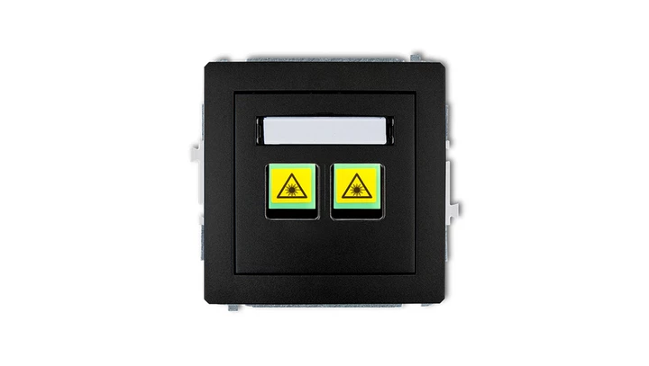 DECO Mechanizm gniazda światłowodowego/optycznego podwójnego czarny mat 12DGOP-2