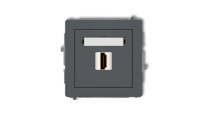 DECO Mechanizm gniazda pojedynczego HDMI 2.0 grafitowy mat 28DHDMI-3
