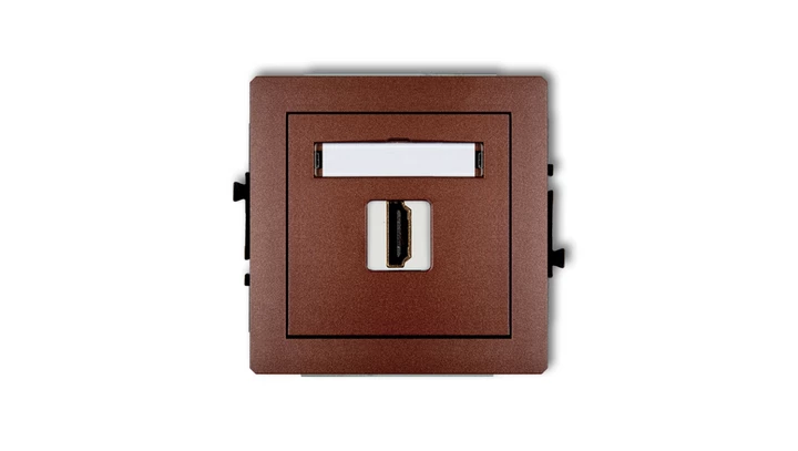 DECO Mechanizm gniazda pojedynczego HDMI 2.0 brązowy metalik 9DHDMI-3
