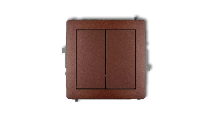 DECO Mechanizm łącznika żaluzjowego z podtrzymaniem (dwa klawisze bez piktogramów) brązowy metalik 9DWP-88.1