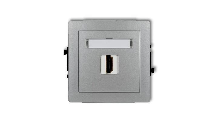 DECO Mechanizm gniazda pojedynczego HDMI 2.0 srebrny metalik 7DHDMI-3