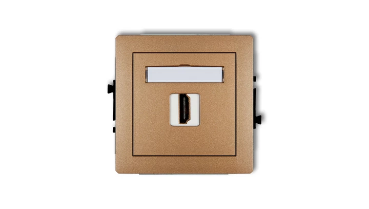 DECO Mechanizm gniazda pojedynczego HDMI 2.0 złoty metalik 8DHDMI-3