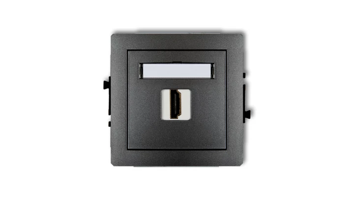 DECO Mechanizm gniazda pojedynczego HDMI 2.0 grafitowy 11DHDMI-3