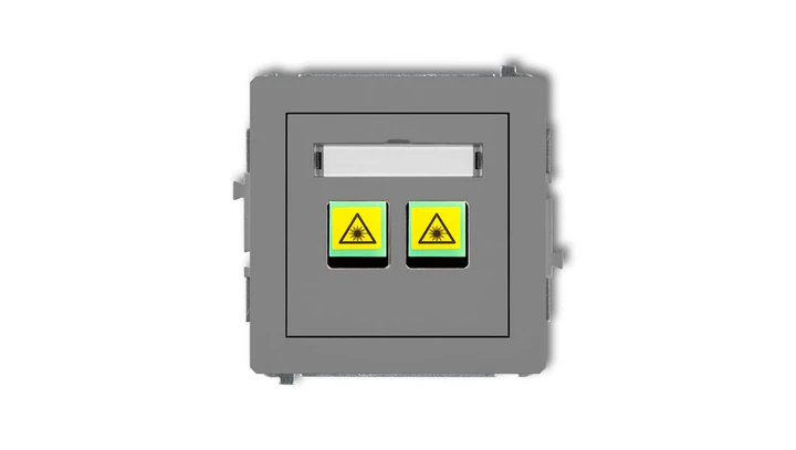 DECO Mechanizm gniazda światłowodowego/optycznego podwójnego szary mat 27DGOP-2