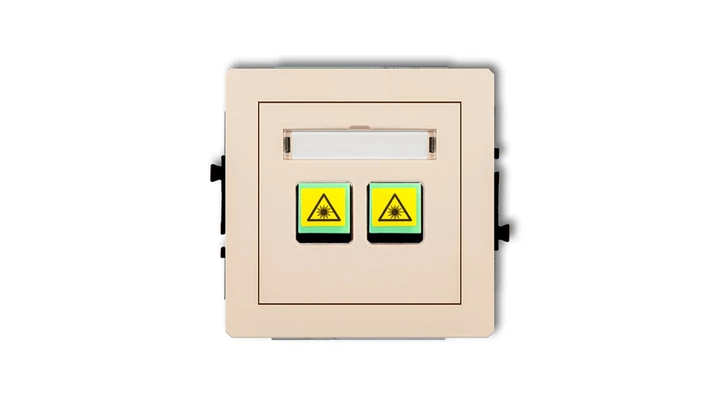DECO Mechanizm gniazda światłowodowego/optycznego podwójnego beżowy 1DGOP-2
