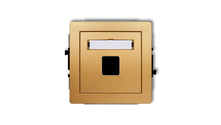 DECO Mechanizm gniazda multimedialnego pojedynczego bez modułu (standard Keystone) złoty 29DGM-1P
