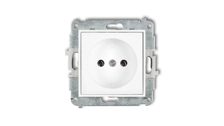 MINI Mechanizm gniazda pojedynczego bez uziemienia 2P (bez przesłon torów prądowych) biały MGP-1