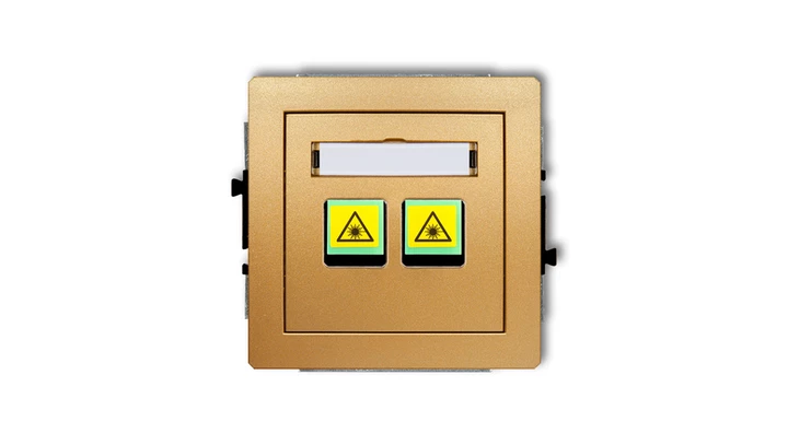 DECO Mechanizm gniazda światłowodowego/optycznego podwójnego złoty 29DGOP-2