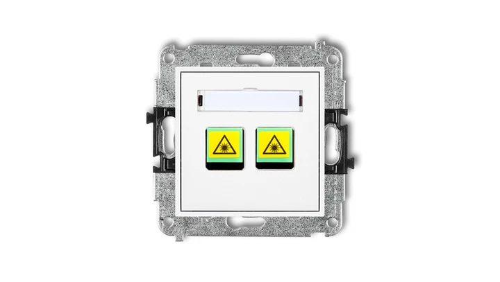 MINI Mechanizm gniazda światłowodowego/optycznego podwójnego biały MGOP-2