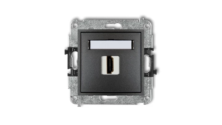 MINI Mechanizm gniazda pojedynczego HDMI 2.0 grafitowy 11MHDMI-3