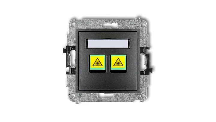 MINI Mechanizm gniazda światłowodowego/optycznego podwójnego grafitowy 11MGOP-2