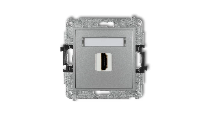 MINI Mechanizm gniazda pojedynczego HDMI 2.0 srebrny metalik 7MHDMI-3