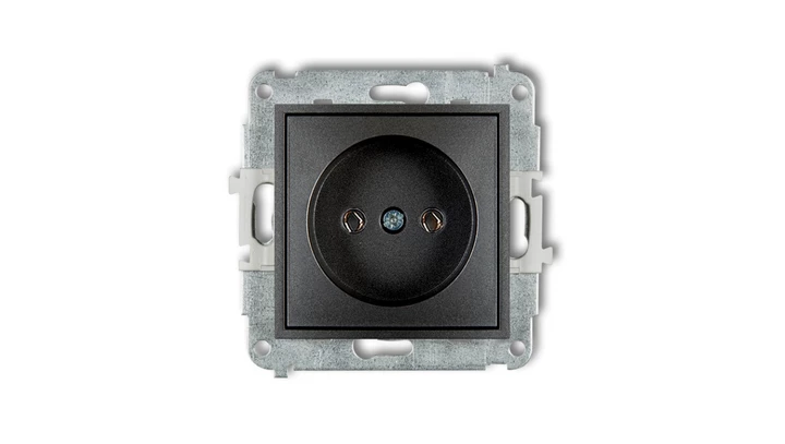 MINI Mechanizm gniazda pojedynczego bez uziemienia 2P (bez przesłon torów prądowych) grafitowy 11MGP-1