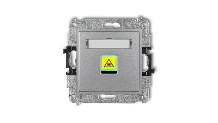 MINI Mechanizm gniazda światłowodowego/optycznego pojedynczego srebrny metalik 7MGOP-1