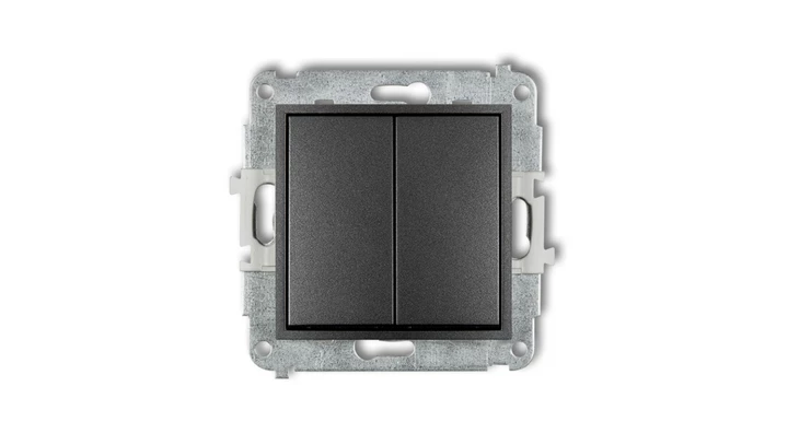 MINI Mechanizm łącznika żaluzjowego z podtrzymaniem (dwa klawisze bez piktogramów) grafitowy 11MWP-88.1