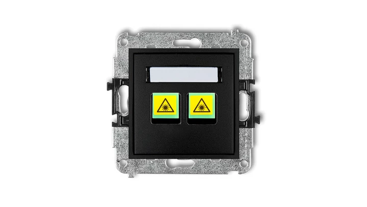 MINI Mechanizm gniazda światłowodowego/optycznego podwójnego czarny mat 12MGOP-2
