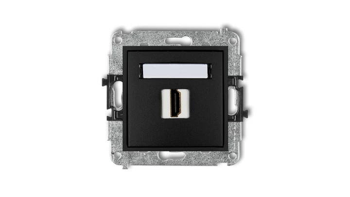 MINI Mechanizm gniazda pojedynczego HDMI 2.0 czarny mat 12MHDMI-3