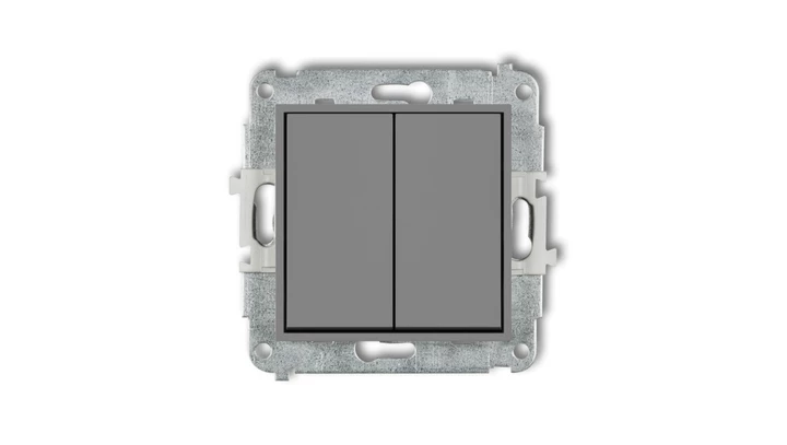 MINI Mechanizm łącznika podwójnego krzyżowego (dwa klawisze bez piktogramu) szary mat 27MWP-66.1
