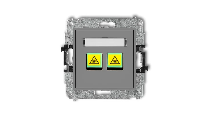 MINI Mechanizm gniazda światłowodowego/optycznego podwójnego szary mat 27MGOP-2
