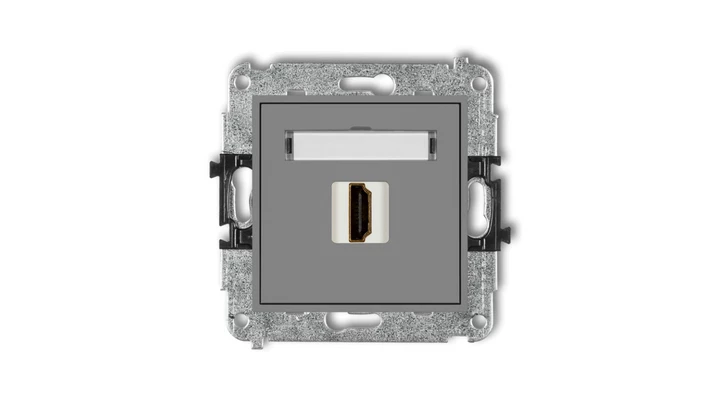 MINI Mechanizm gniazda pojedynczego HDMI 2.0 szary mat 27MHDMI-3