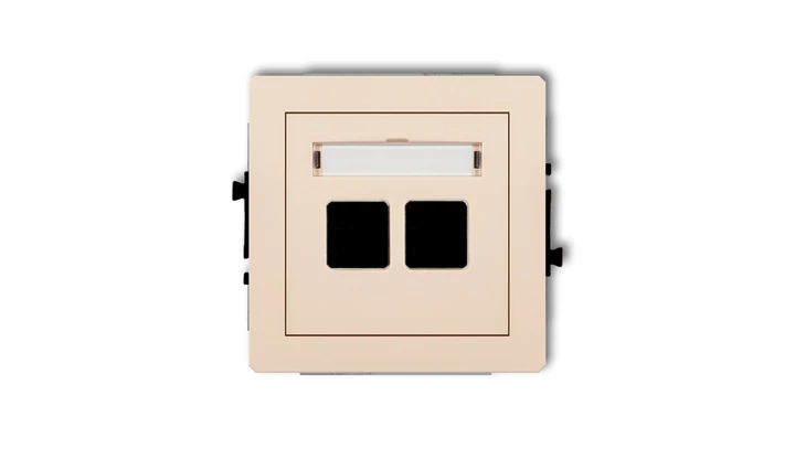 DECO Mechanizm gniazda komputerowego podwójnego bez modułu beżowy 1DGK-2p PT-GN-DE-80-01-ND-00