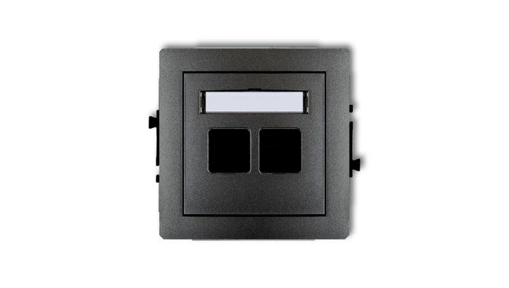 DECO Mechanizm gniazda komputerowego podwójnego bez modułu grafitowy 11DGM2p PT-GN-DE-80-30-ND-00