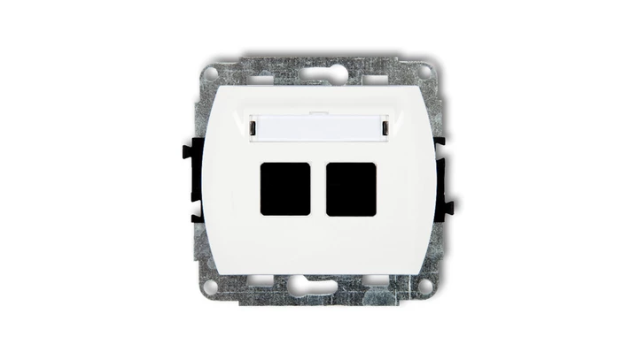 TREND Mechanizm gniazda komputerowego podwójnego bez modułu biały GM-2p PT-GN-TR-80-00-ND-00