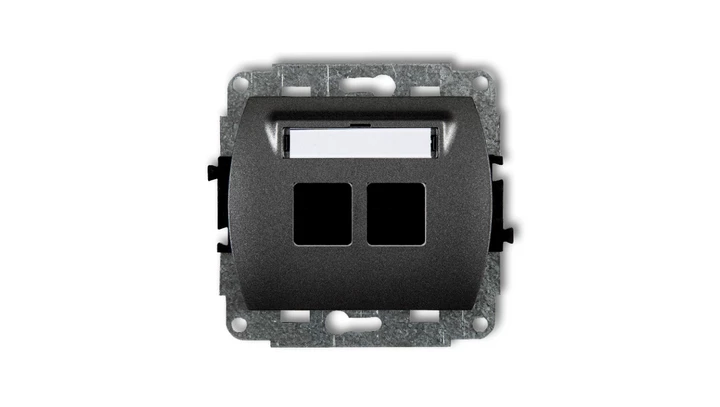 TREND Mechanizm gniazda komputerowego podwójnego bez modułu grafitowy 11GM-2p PT-GN-TR-80-30-ND-00