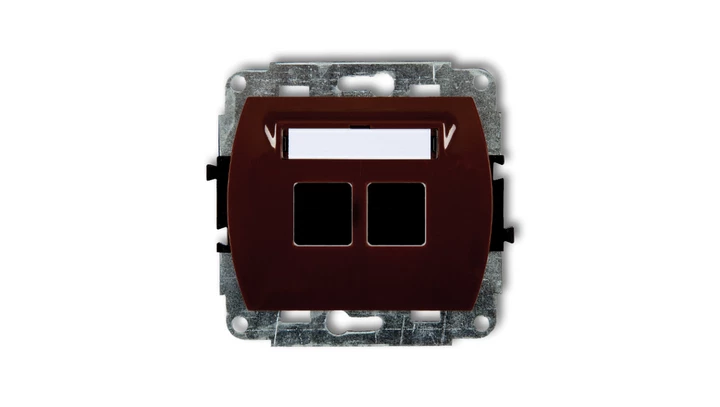 TREND Mechanizm gniazda komputerowego podwójnego bez modułu brązowy 4GM-2p PT-GN-TR-80-04-ND-00