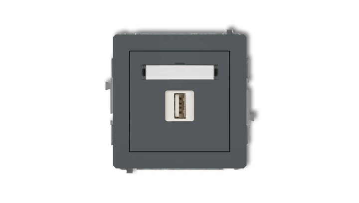 DECO Ładowarka USB pojedyncze 5V 2A grafitowy mat 28DCUSB-3 GN-DE-78-01-28-00-00