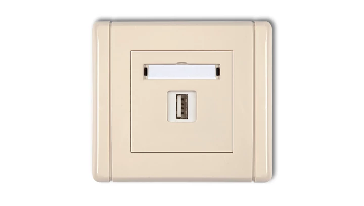 FLEXI Ładowarka USB pojedyncza 5V 2A beżowy 1FCUSB-3 GN-FL-78-01-01-00-00