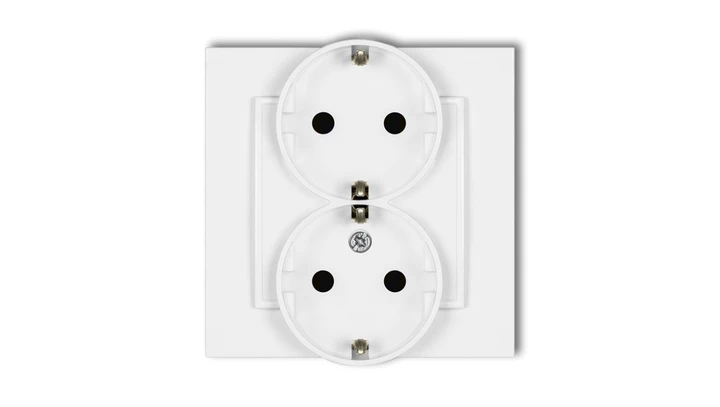 Gniazdo podwójne z uziemieniem SCHUKO 2x(2P+Z) (przesłony torów prądowych) MGP-2sp