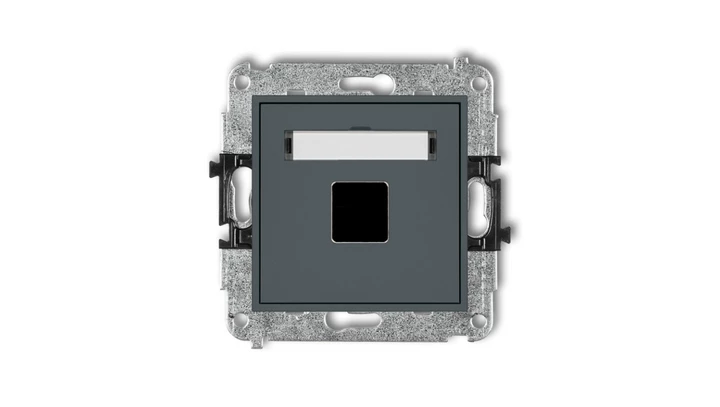 MINI Mechanizm gniazda multimedialnego pojedynczego bez modułu (standard Keystone) grafitowy mat 28MGM-1P