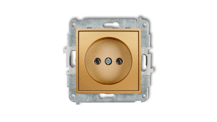 MINI Mechanizm gniazda pojedynczego bez uziemienia 2P (bez przesłon torów prądowych) złoty 29MGP-1