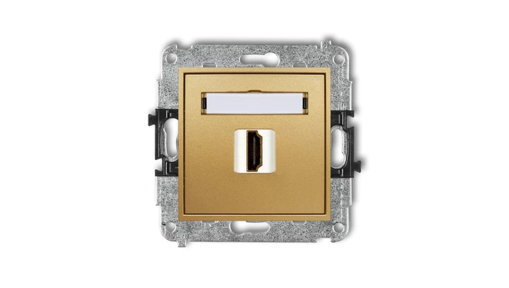 MINI Mechanizm gniazda pojedynczego HDMI 2.0 złoty 29MHDMI-3