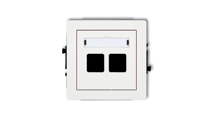 DECO Mechanizm gniazda komputerowego podwójnego bez modułu biały DGK-2p PT-GN-DE-80-00-ND-00