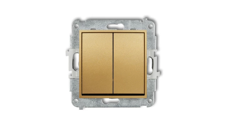 MINI Mechanizm łącznika podwójnego krzyżowego (dwa klawisze bez piktogramu) złoty 29MWP-66.1