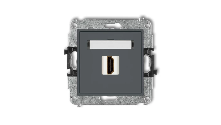 MINI Mechanizm gniazda pojedynczego HDMI 2.0 grafitowy mat 28MHDMI-3