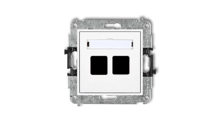 Mechanizm gniazda multimedialnego podwójnego bez modułu (standard Keystone) MGM-2P