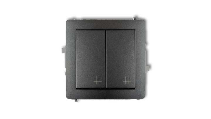 DECO Mechanizm wyłącznika 2 podwójnego krzyżowego grafitowy 11DWP-66