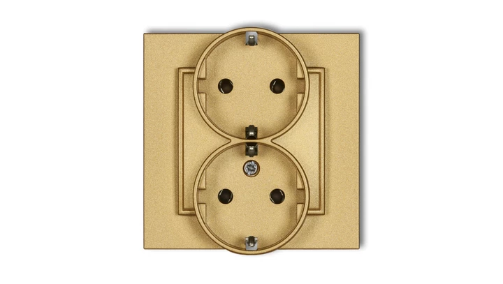 Gniazdo podwójne z uziemieniem SCHUKO 2x(2P+Z) (bez przesłon torów prądowych) 29MGP-2s