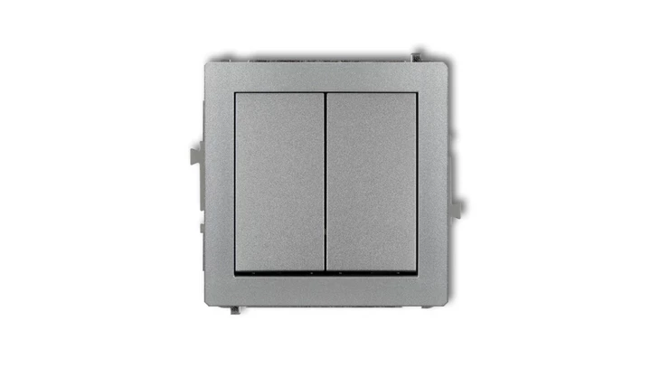 Mechanizm łącznika podwójnego krzyżowego (dwa klawisze bez piktogramu) srebrny metalik 7DWP-66.1