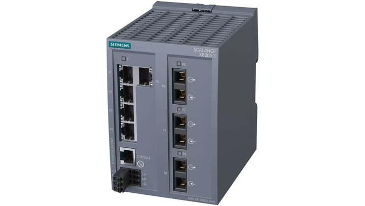 Switch przemysłowy zarządzalny SCALANCE XB205-3 5x10/100 Mbit/s RJ45, 3x100 Mbit/s MM SC, tryb PROFINET, 6GK5205-3BD00-2AB2