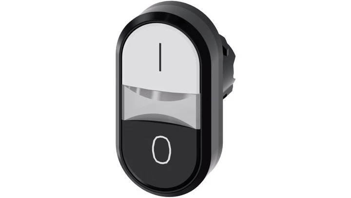 Przycisk podwójny podświetlany 22mm tworzywo biały /I/ czarny /O/ przyciski płaskie SIRIUS ACT 3SU1001-3AB61-0AK0