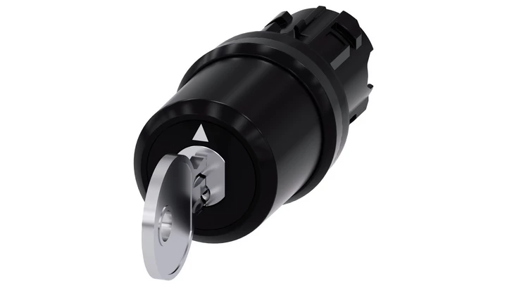 Przełącznik z kluczem 22mm tworzywo 3 poz I-O-II Siemens nr SSG10 klucz w poz O SIRIUS ACT 3SU1000-5BL01-0AA0