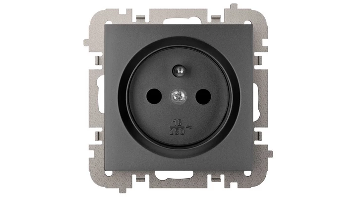 Vestra Gniazdo 2P+Z bez ramki podtynkowe IP20 czarny 3833-19